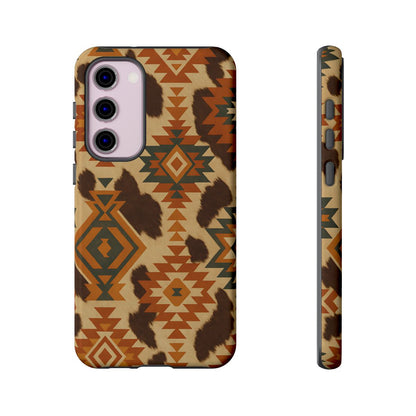 Sunset Aztec + Cowhide Tough Case