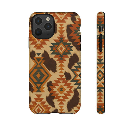 Sunset Aztec + Cowhide Tough Case