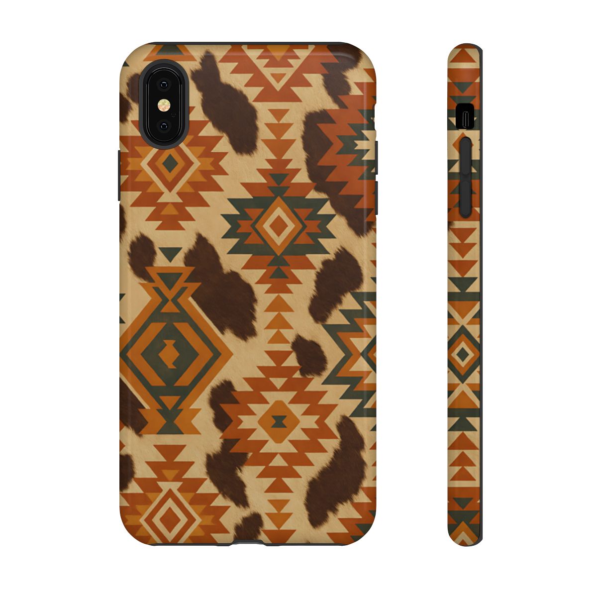 Sunset Aztec + Cowhide Tough Case
