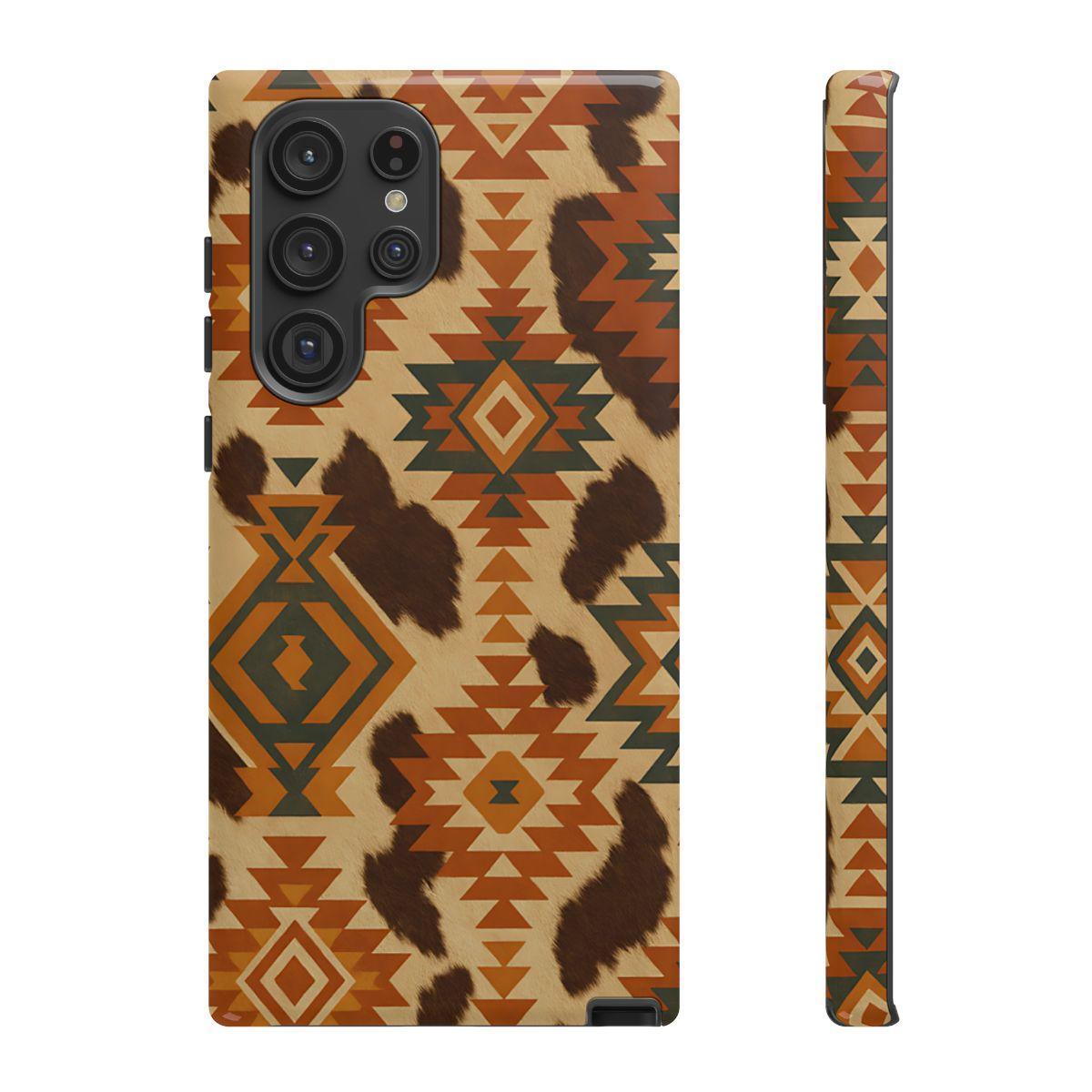 Sunset Aztec + Cowhide Tough Case