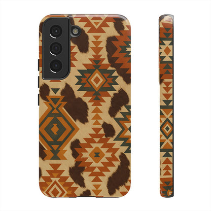Sunset Aztec + Cowhide Tough Case