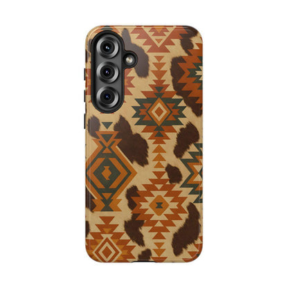 Sunset Aztec + Cowhide Tough Case