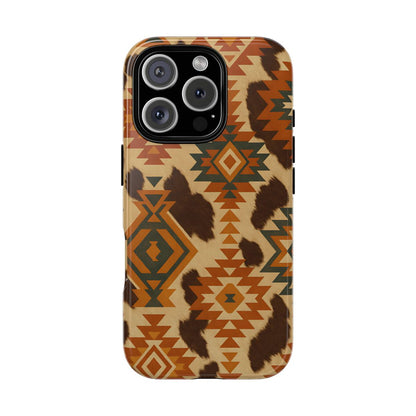 Sunset Aztec + Cowhide Tough Case
