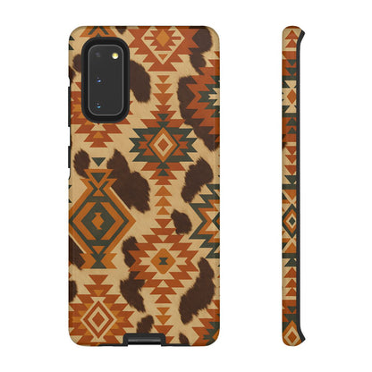 Sunset Aztec + Cowhide Tough Case