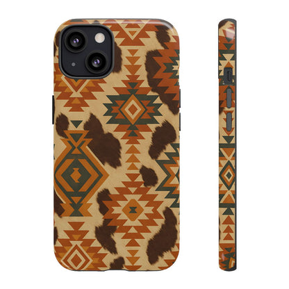 Sunset Aztec + Cowhide Tough Case
