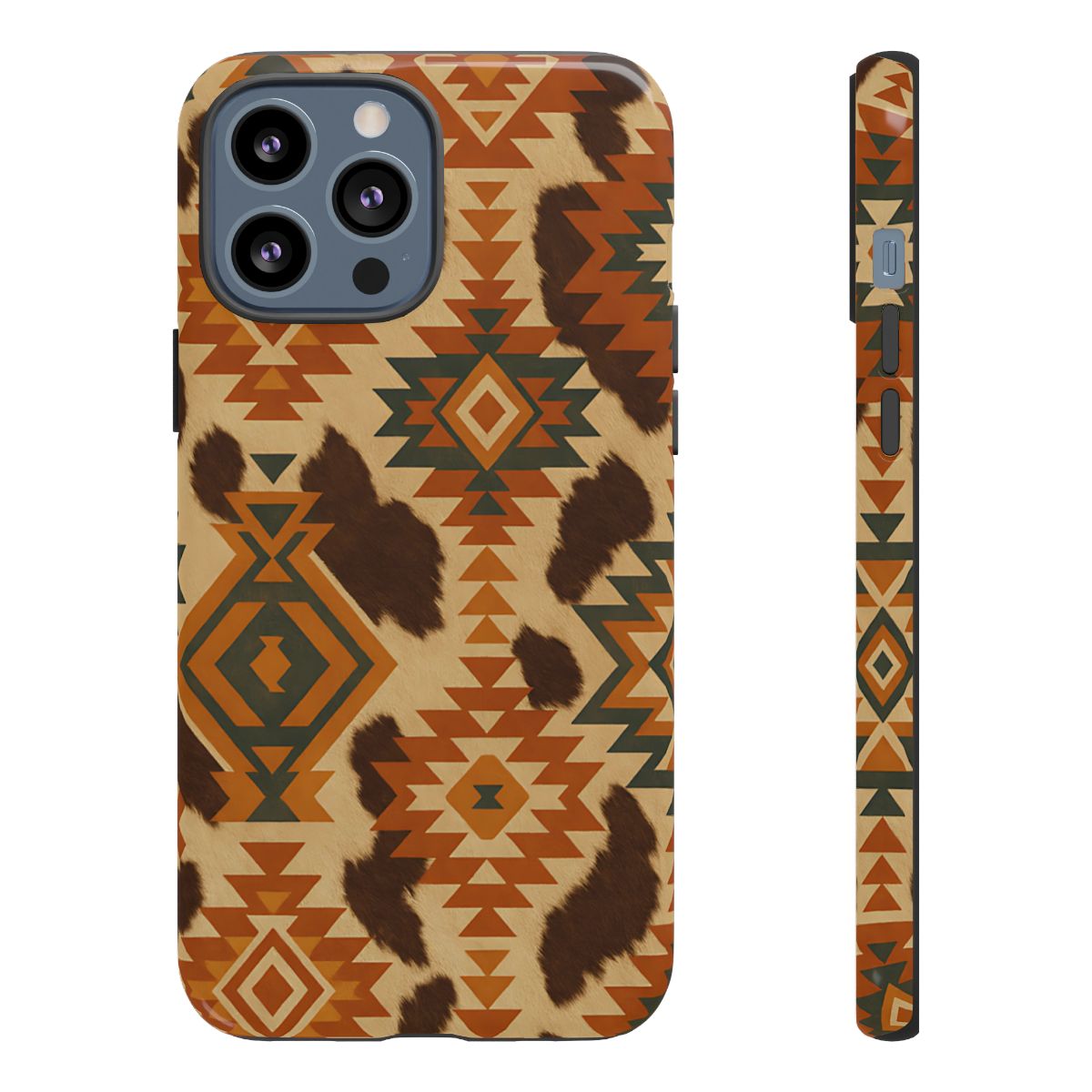 Sunset Aztec + Cowhide Tough Case