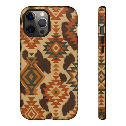 Sunset Aztec + Cowhide Tough Case