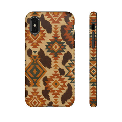 Sunset Aztec + Cowhide Tough Case
