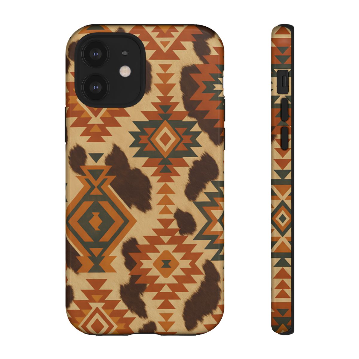 Sunset Aztec + Cowhide Tough Case