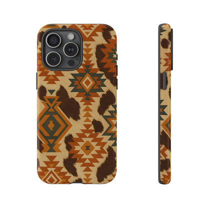 Sunset Aztec + Cowhide Tough Case