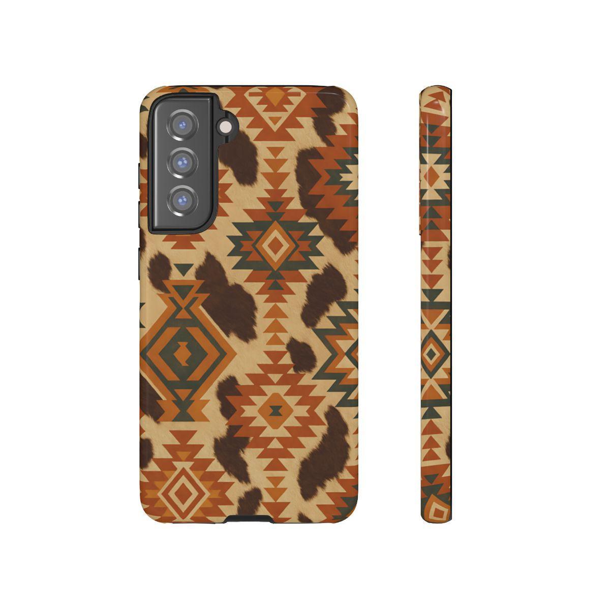 Sunset Aztec + Cowhide Tough Case