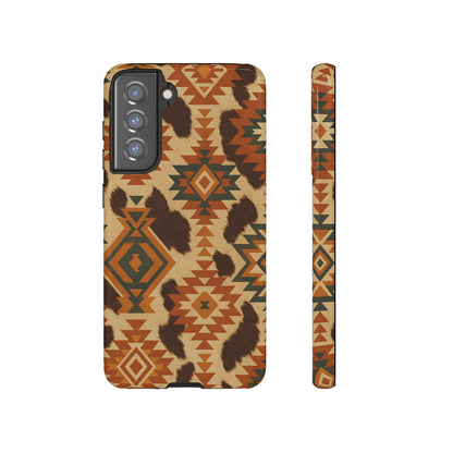 Sunset Aztec + Cowhide Tough Case