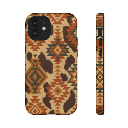 Sunset Aztec + Cowhide Tough Case