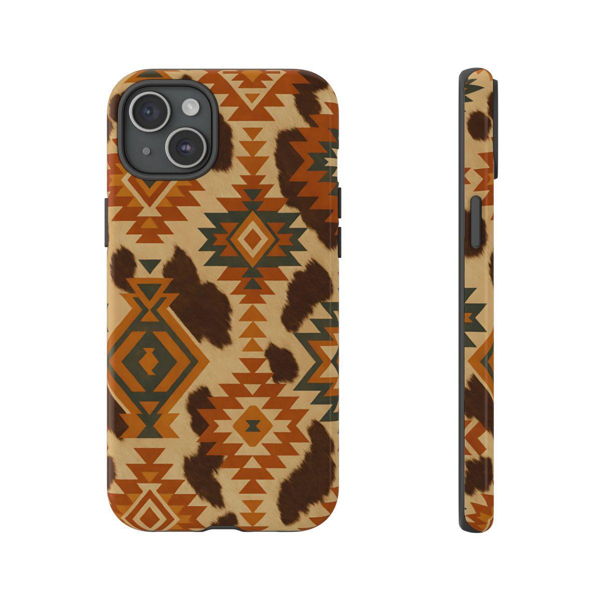 Sunset Aztec + Cowhide Tough Case