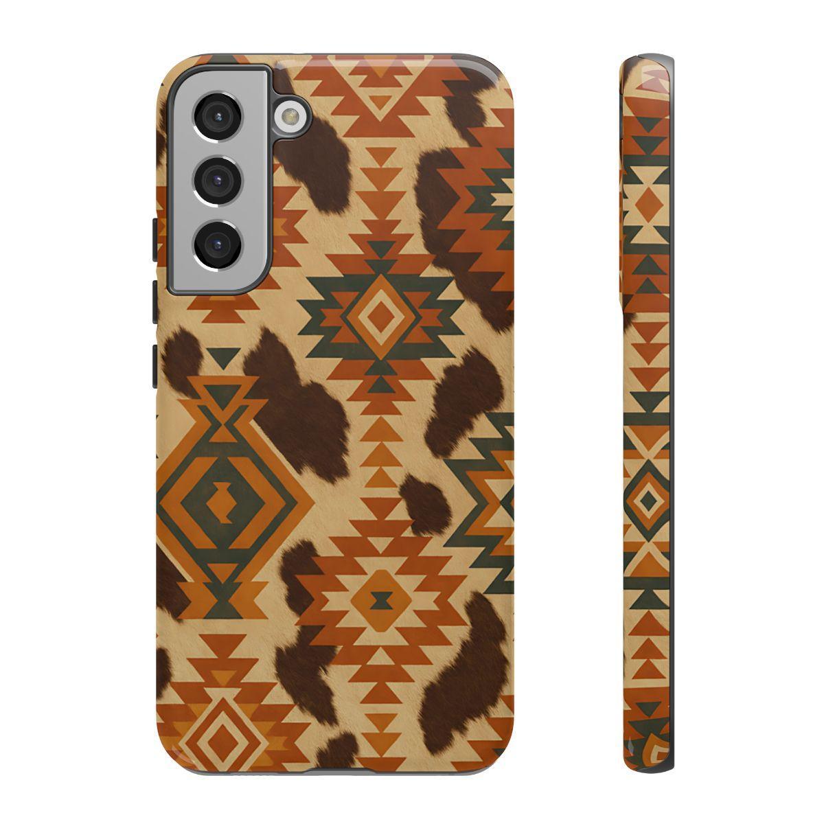 Sunset Aztec + Cowhide Tough Case