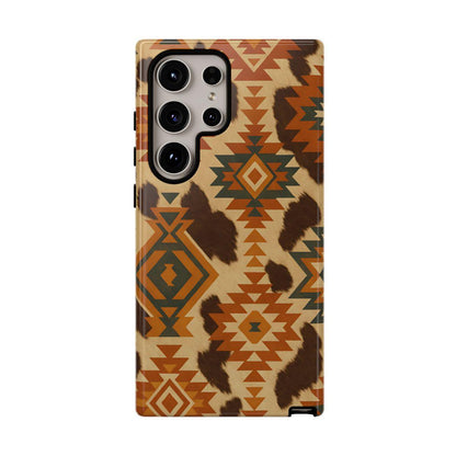 Sunset Aztec + Cowhide Tough Case