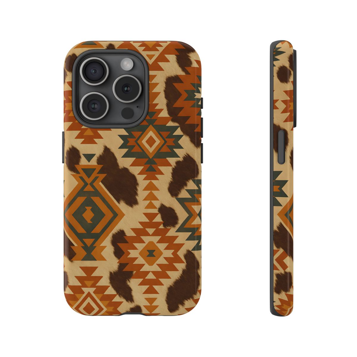 Sunset Aztec + Cowhide Tough Case