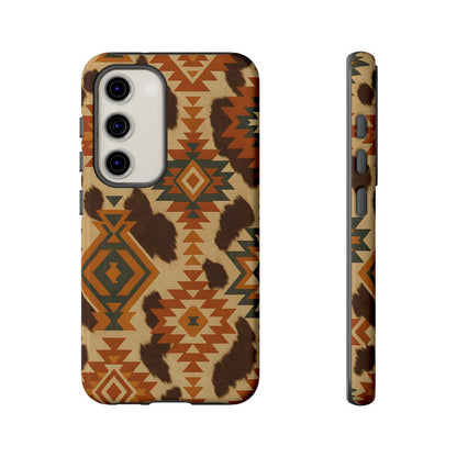 Sunset Aztec + Cowhide Tough Case