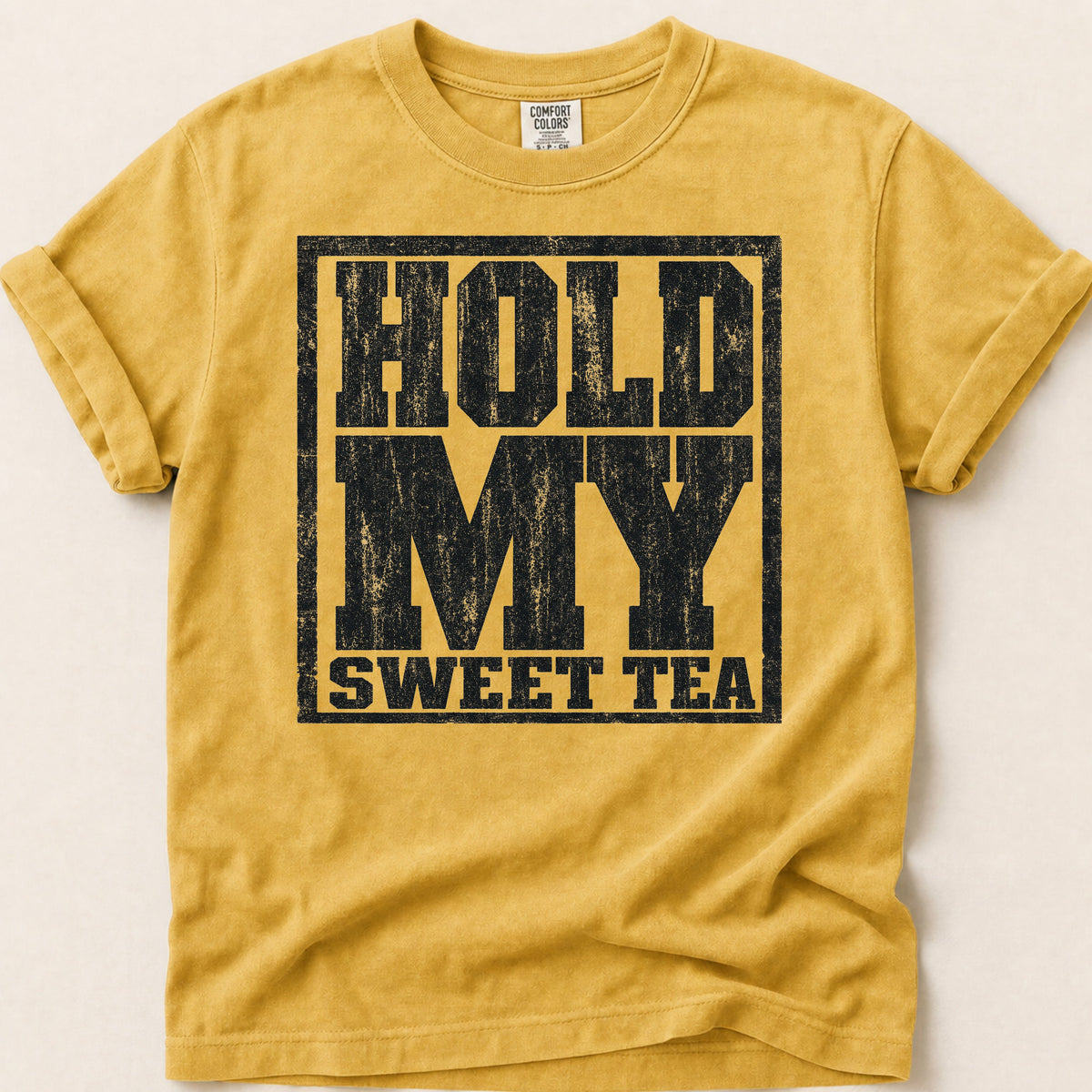 Sweet Tea T-shirt on Mustard