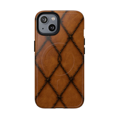 Tan Barbed Wire Grid Magnetic Case