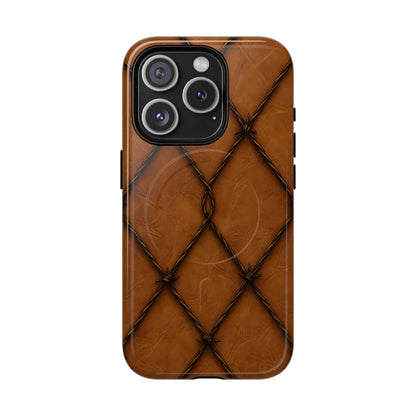Tan Barbed Wire Grid Magnetic Case