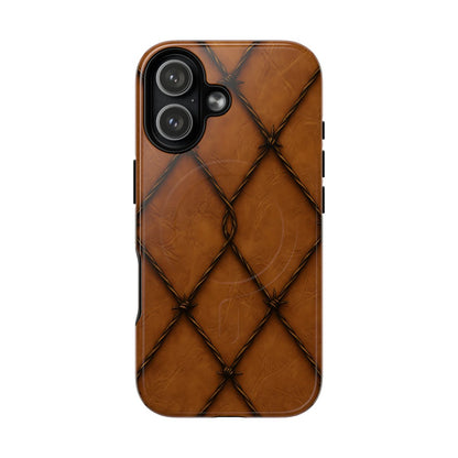 Tan Barbed Wire Grid Magnetic Case