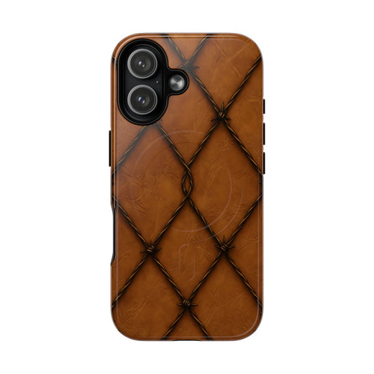 Tan Barbed Wire Grid Magnetic Case