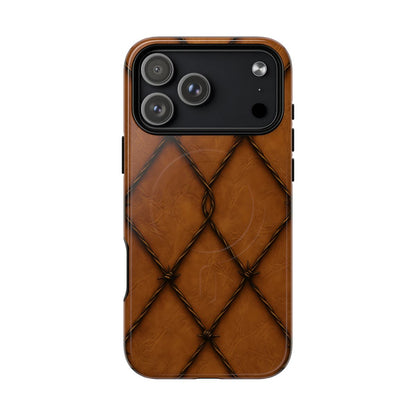 Tan Barbed Wire Grid Magnetic Case