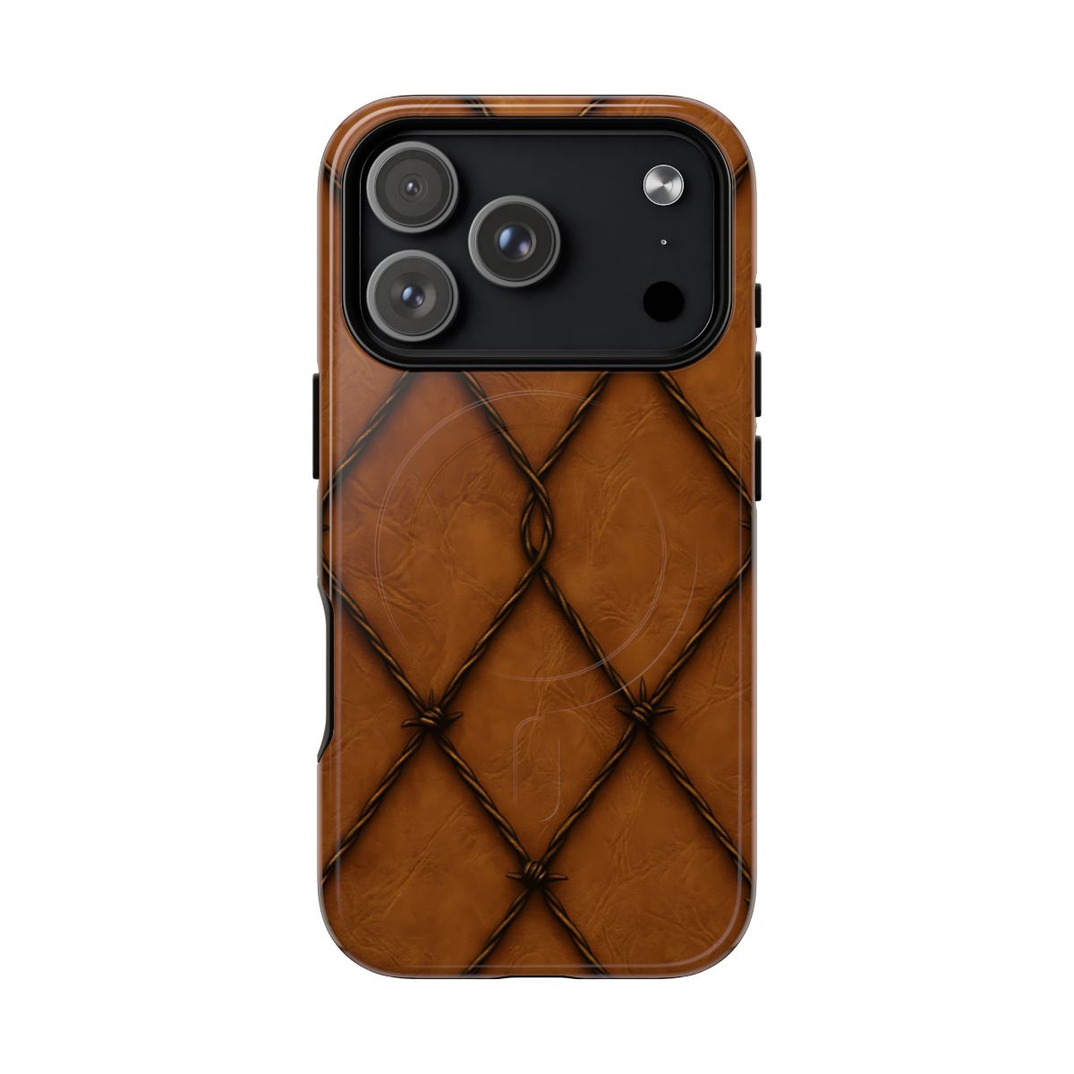Tan Barbed Wire Grid Magnetic Case