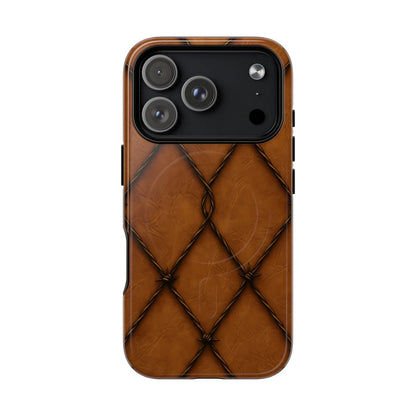 Tan Barbed Wire Grid Magnetic Case