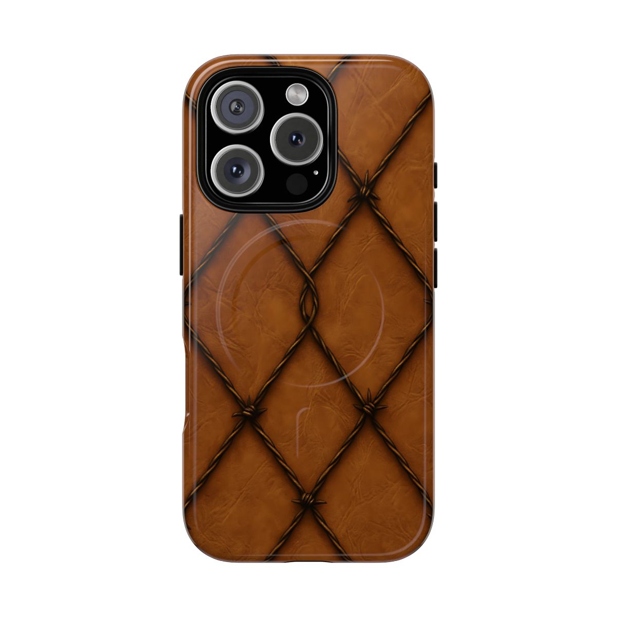 Tan Barbed Wire Grid Magnetic Case