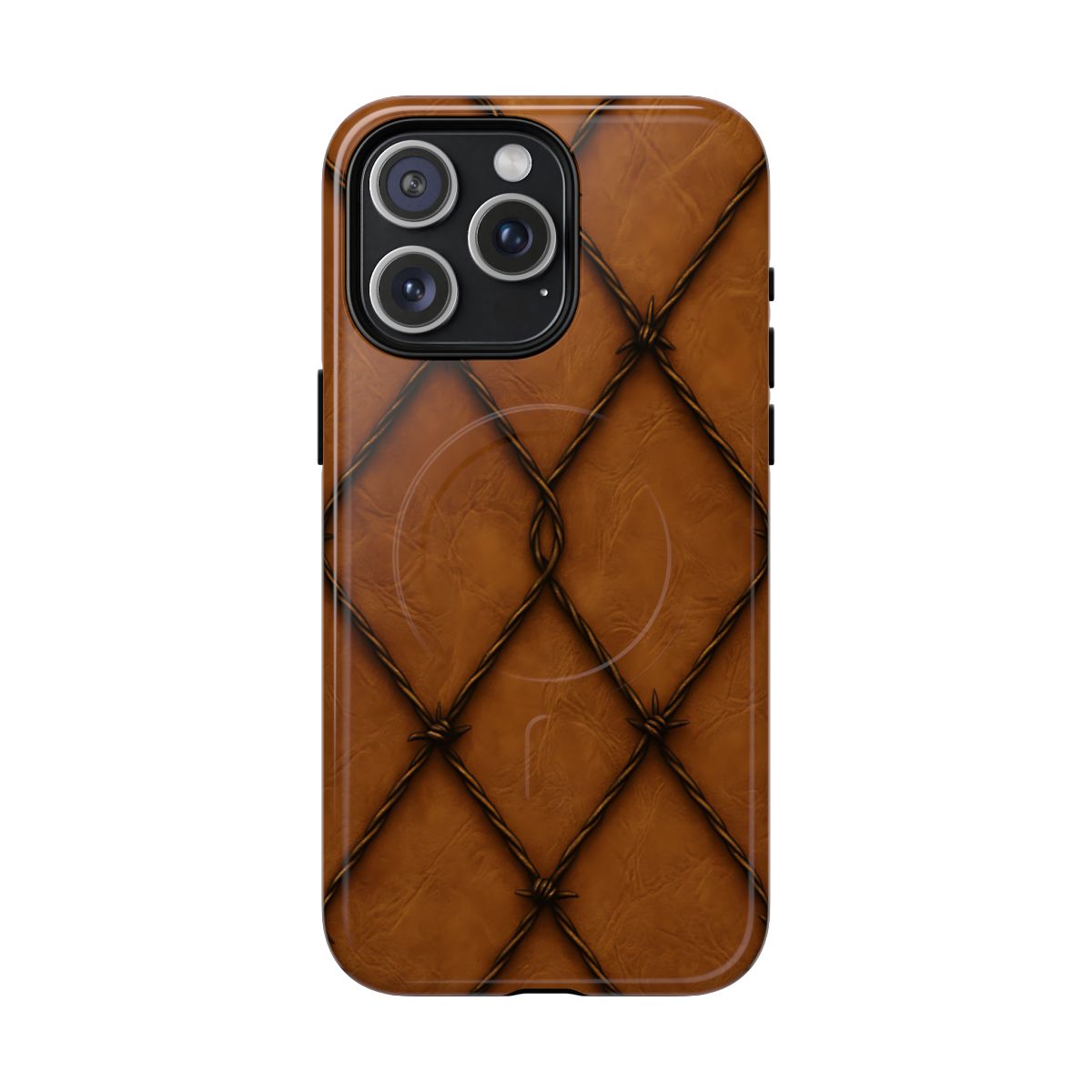 Tan Barbed Wire Grid Magnetic Case