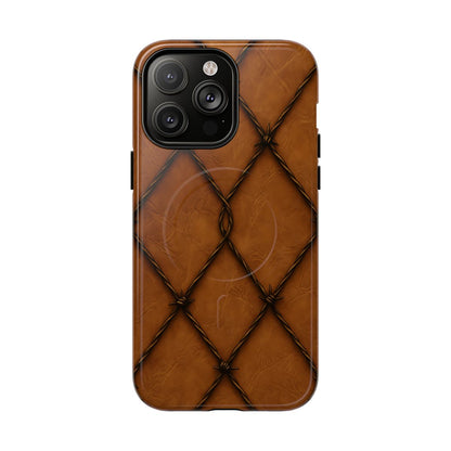 Tan Barbed Wire Grid Magnetic Case