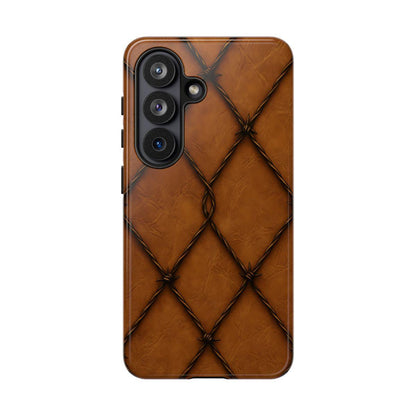 Tan Barbed Wire Grid Tough Case