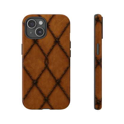 Tan Barbed Wire Grid Tough Case