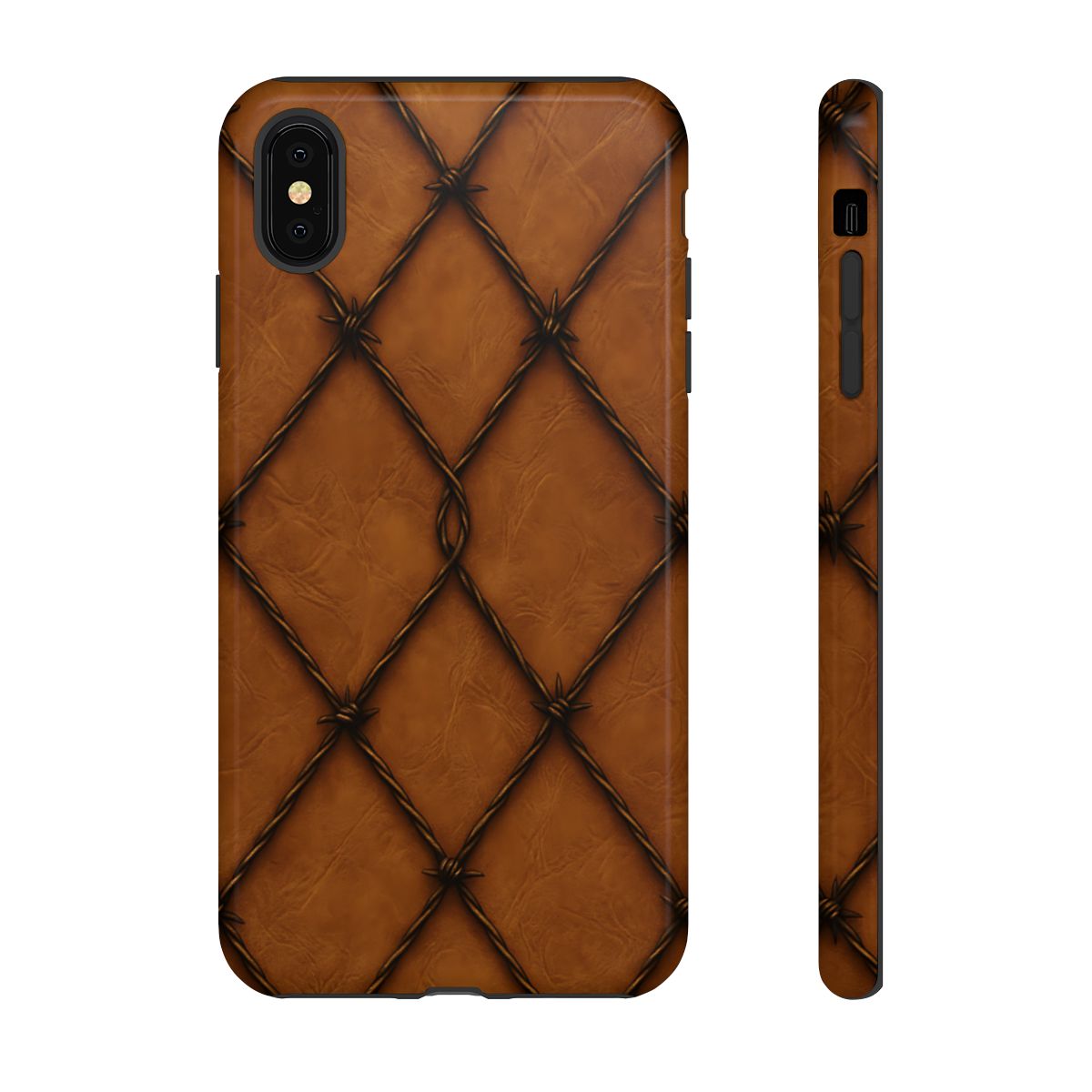 Tan Barbed Wire Grid Tough Case