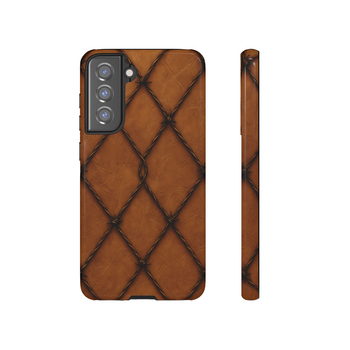 Tan Barbed Wire Grid Tough Case
