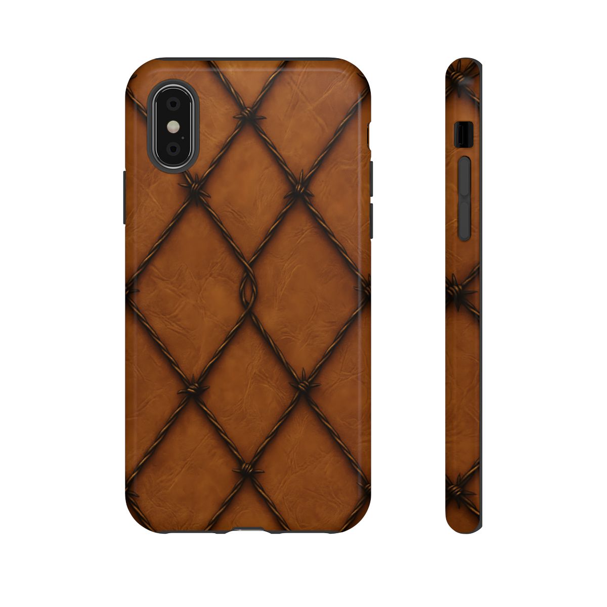 Tan Barbed Wire Grid Tough Case
