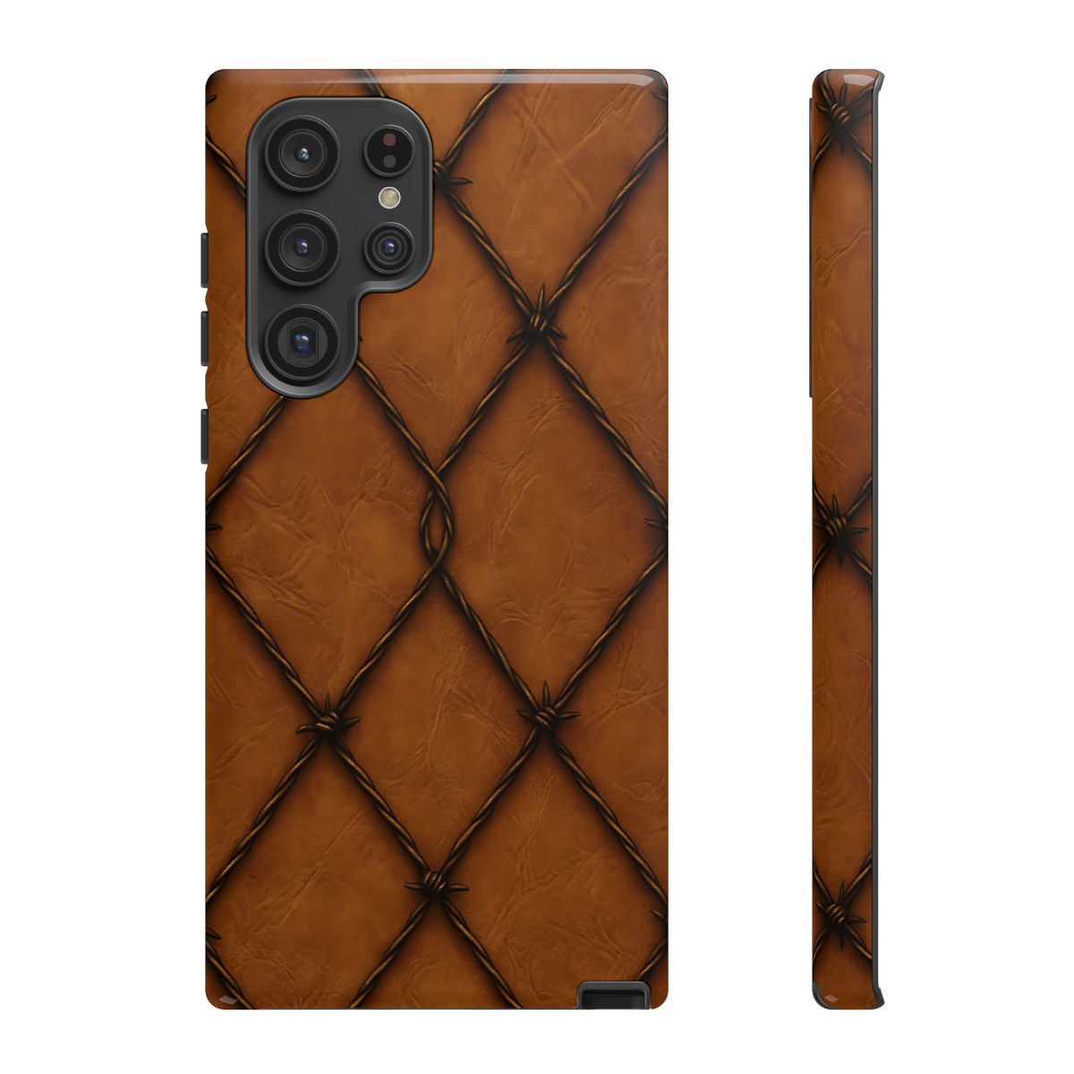 Tan Barbed Wire Grid Tough Case