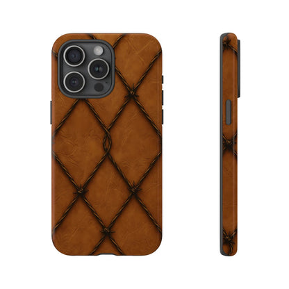 Tan Barbed Wire Grid Tough Case