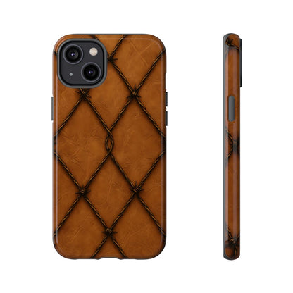 Tan Barbed Wire Grid Tough Case
