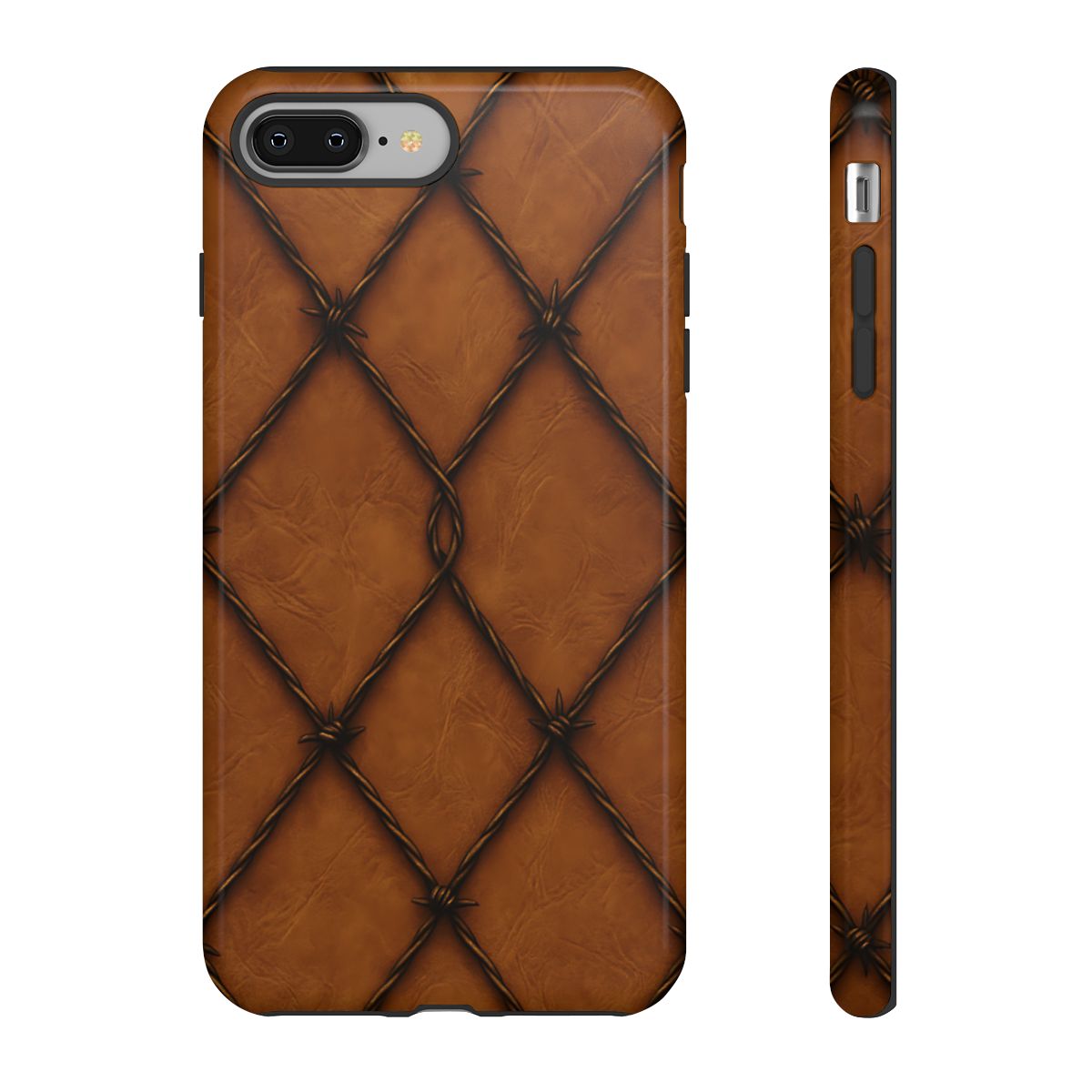 Tan Barbed Wire Grid Tough Case