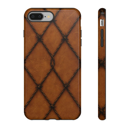 Tan Barbed Wire Grid Tough Case