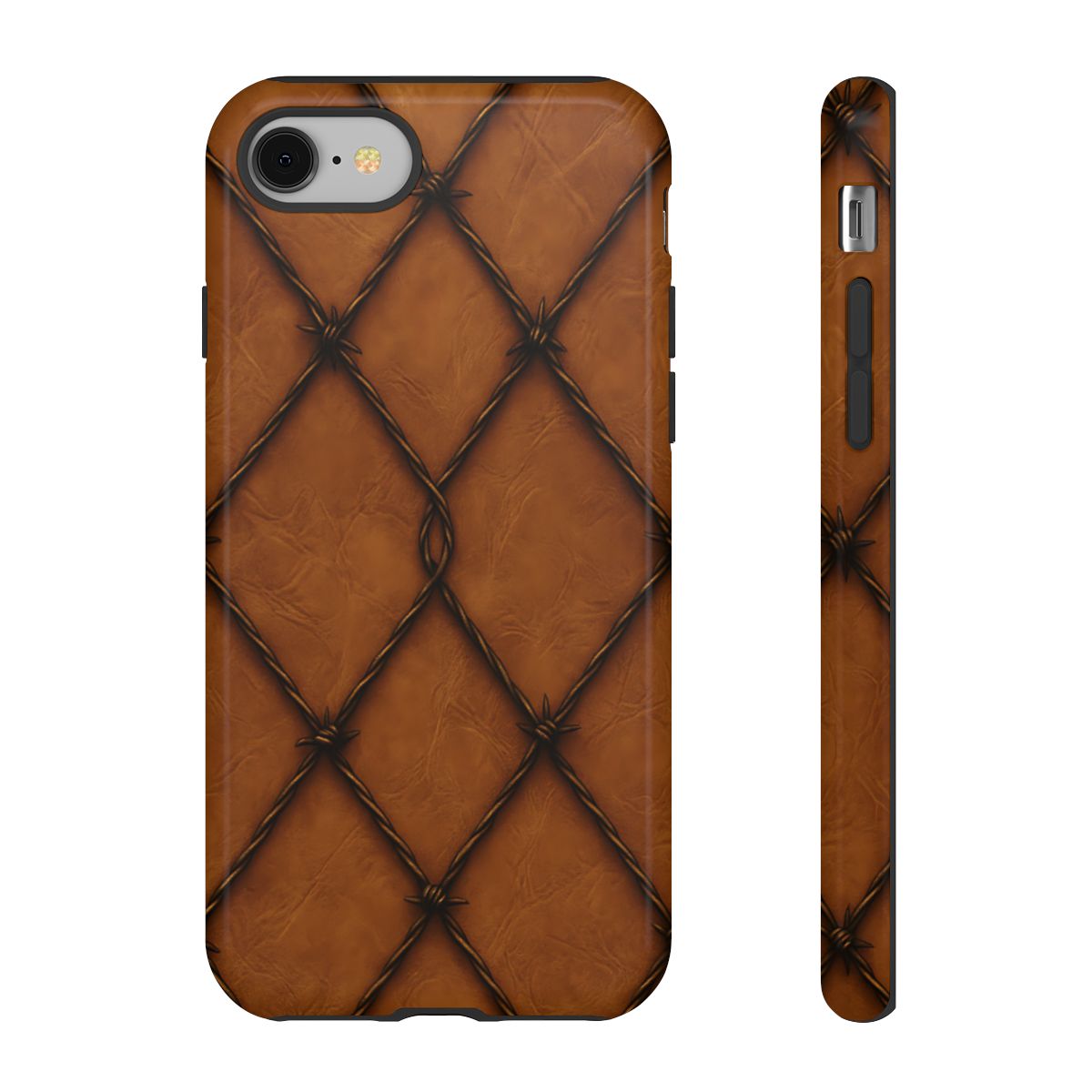 Tan Barbed Wire Grid Tough Case