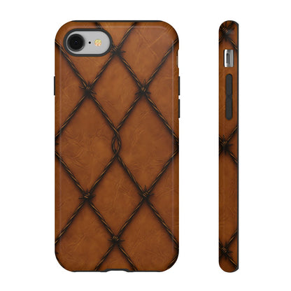Tan Barbed Wire Grid Tough Case