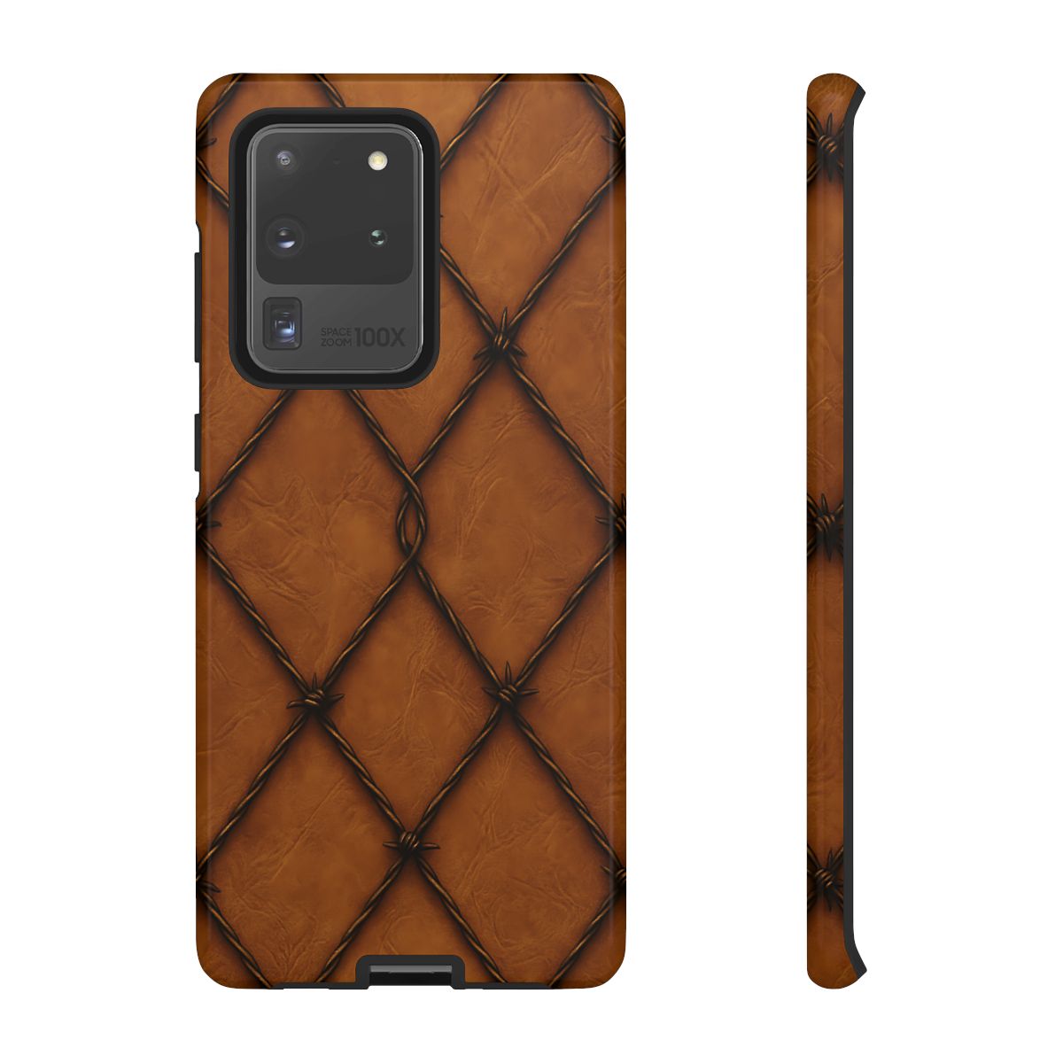 Tan Barbed Wire Grid Tough Case