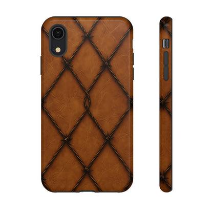 Tan Barbed Wire Grid Tough Case