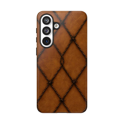 Tan Barbed Wire Grid Tough Case