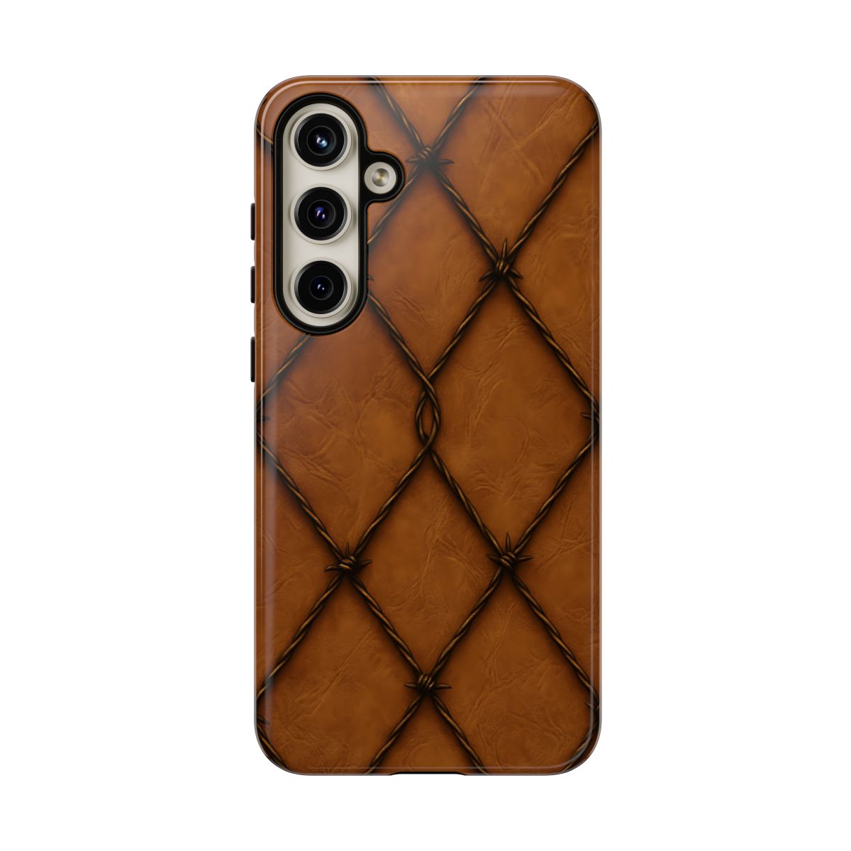 Tan Barbed Wire Grid Tough Case