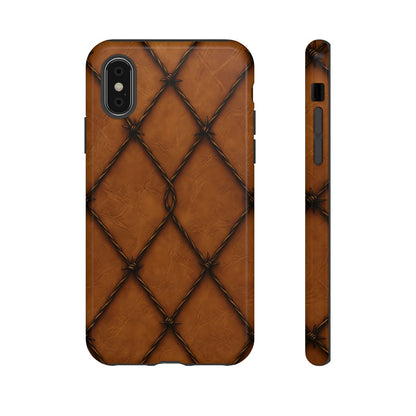 Tan Barbed Wire Grid Tough Case